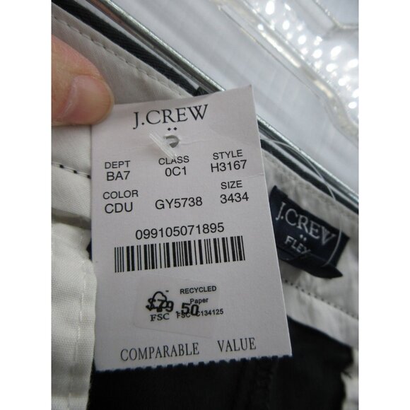 J Crew Pants 34X34 Chino Khakis Slim Flex Straight Trouser Preppy NEW - Picture 9 of 12
